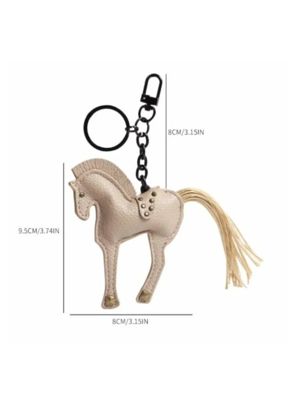 Genuine Leather Horse Keychain Bag Charm